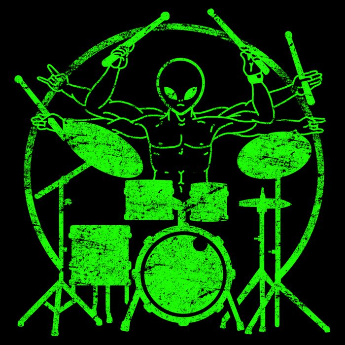 Vintage Alien Drummer Tall T-Shirt
