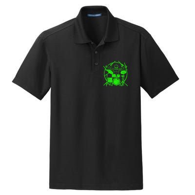 Vintage Alien Drummer Dry Zone Grid Polo
