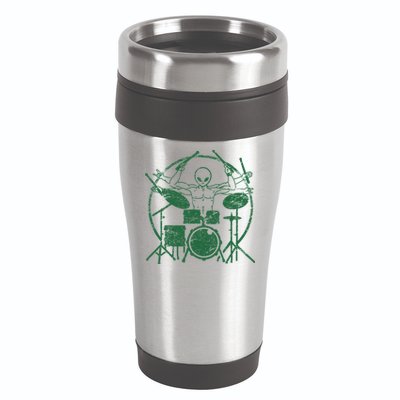 Vintage Alien Drummer 16oz Travel Tumbler
