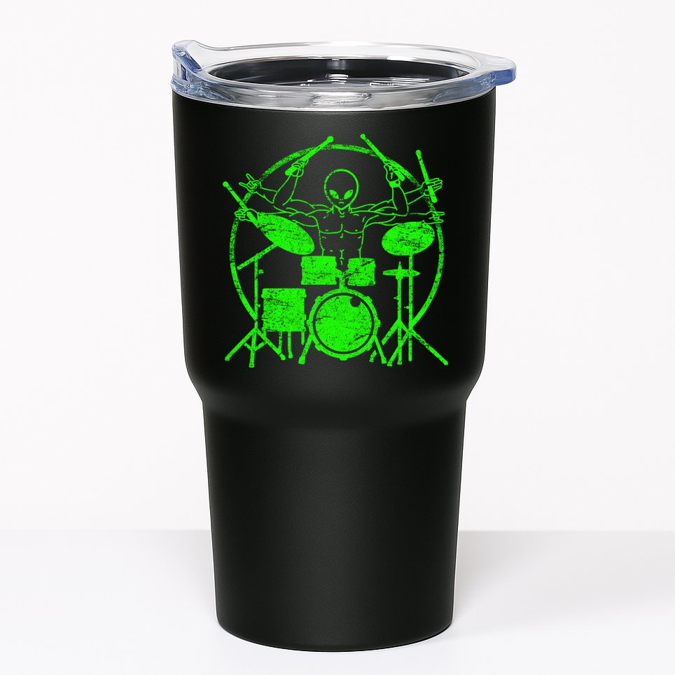 Vintage Alien Drummer Tumbler