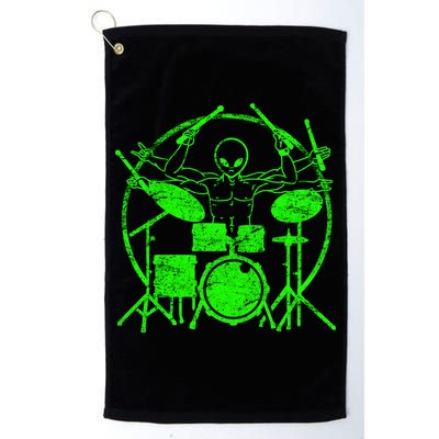 Vintage Alien Drummer Golf Towel