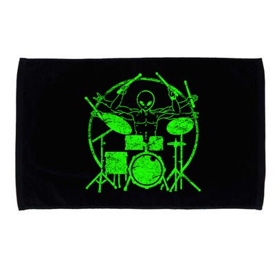 Vintage Alien Drummer Microfiber Hand Towel