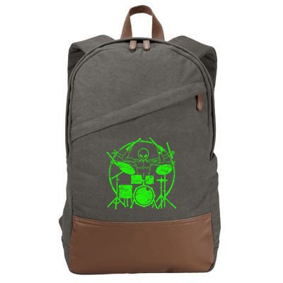 Vintage Alien Drummer Cotton Canvas Backpack