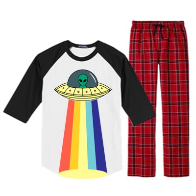 Vintage Alien Tractor Beam Raglan Sleeve Pajama Set