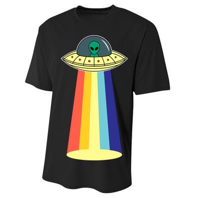 Vintage Alien Tractor Beam Performance Sprint T-Shirt