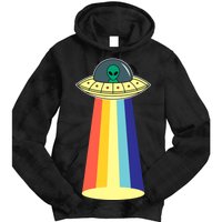 Vintage Alien Tractor Beam Tie Dye Hoodie