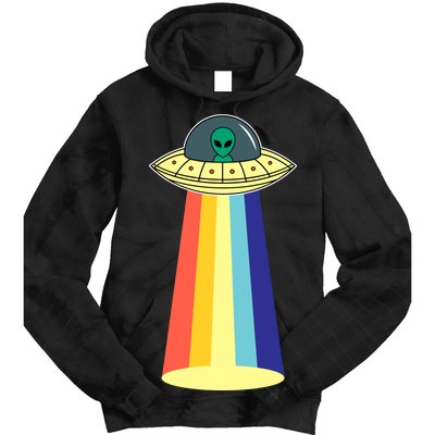 Vintage Alien Tractor Beam Tie Dye Hoodie