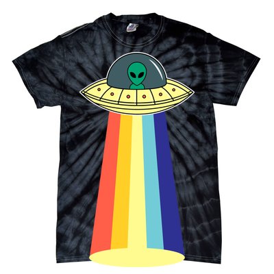 Vintage Alien Tractor Beam Tie-Dye T-Shirt