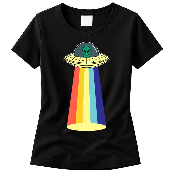 Vintage Alien Tractor Beam Womens T-Shirt