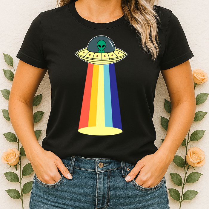 Vintage Alien Tractor Beam Womens T-Shirt