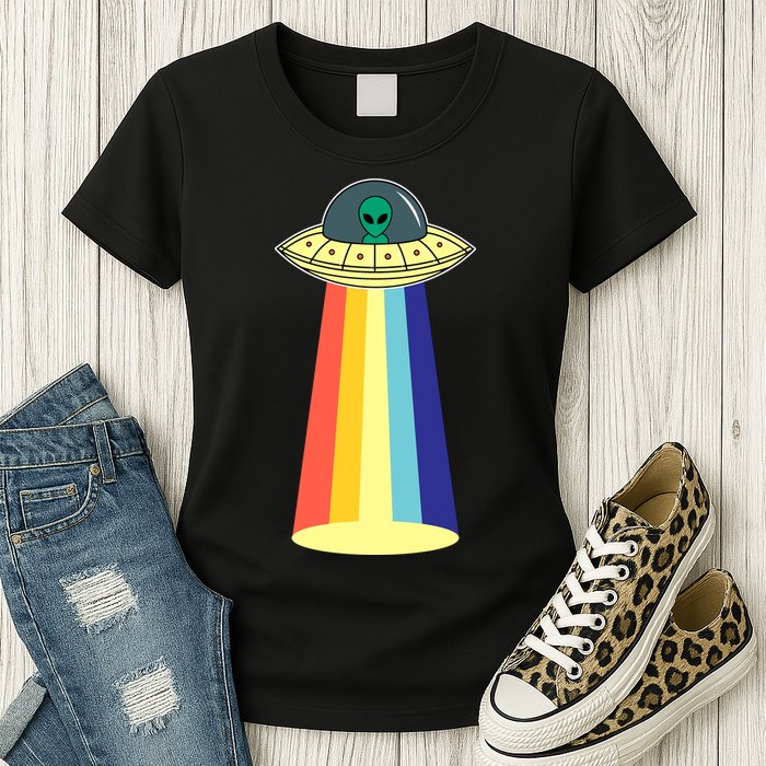 Vintage Alien Tractor Beam Womens T-Shirt