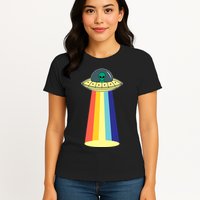 Vintage Alien Tractor Beam Womens T-Shirt