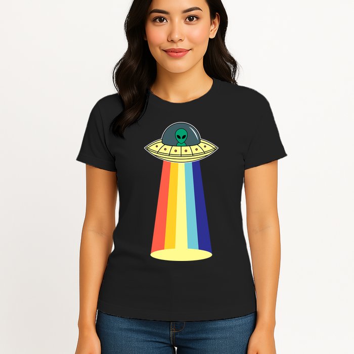 Vintage Alien Tractor Beam Womens T-Shirt