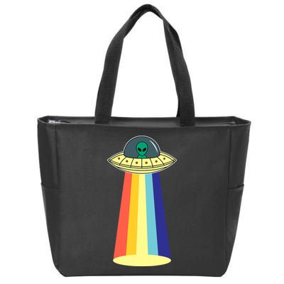 Vintage Alien Tractor Beam Zip Tote Bag