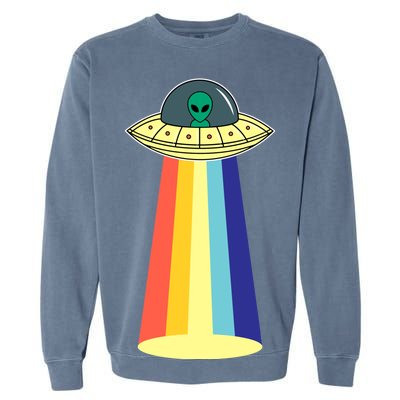 Vintage Alien Tractor Beam Garment-Dyed Sweatshirt