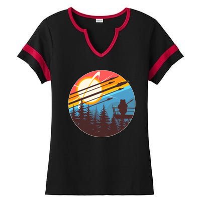 Vintage Alien World Space Battle Ladies Halftime Notch Neck Tee