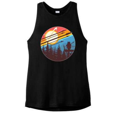 Vintage Alien World Space Battle Ladies PosiCharge Tri-Blend Wicking Tank