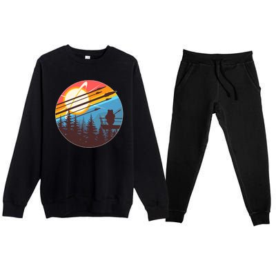 Vintage Alien World Space Battle Premium Crewneck Sweatsuit Set