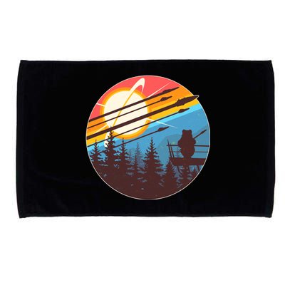 Vintage Alien World Space Battle Microfiber Hand Towel