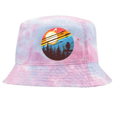 Vintage Alien World Space Battle Tie-Dyed Bucket Hat