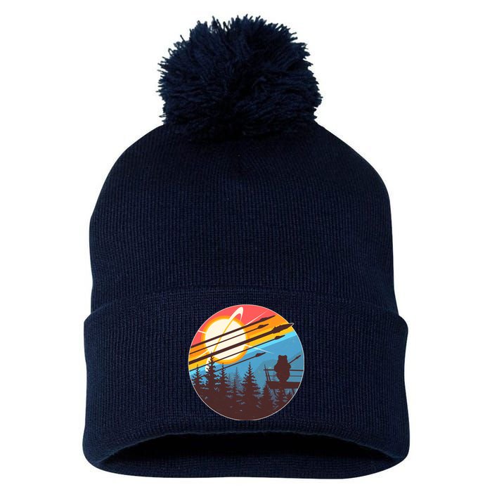 Vintage Alien World Space Battle Pom Pom 12in Knit Beanie