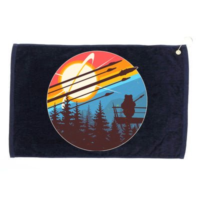 Vintage Alien World Space Battle Grommeted Golf Towel