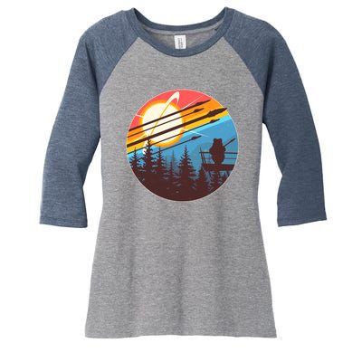 Vintage Alien World Space Battle Women's Tri-Blend 3/4-Sleeve Raglan Shirt