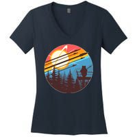 Vintage Alien World Space Battle Women's V-Neck T-Shirt