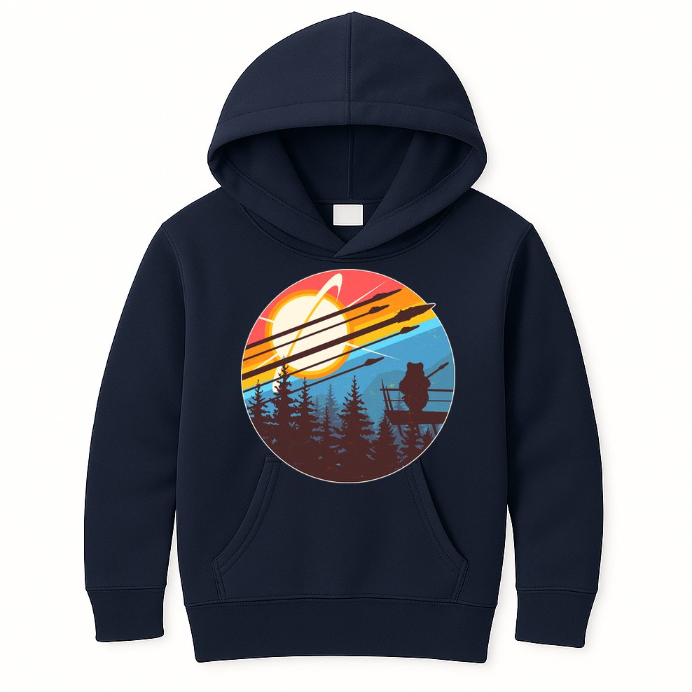 Vintage Alien World Space Battle Kids Hoodie