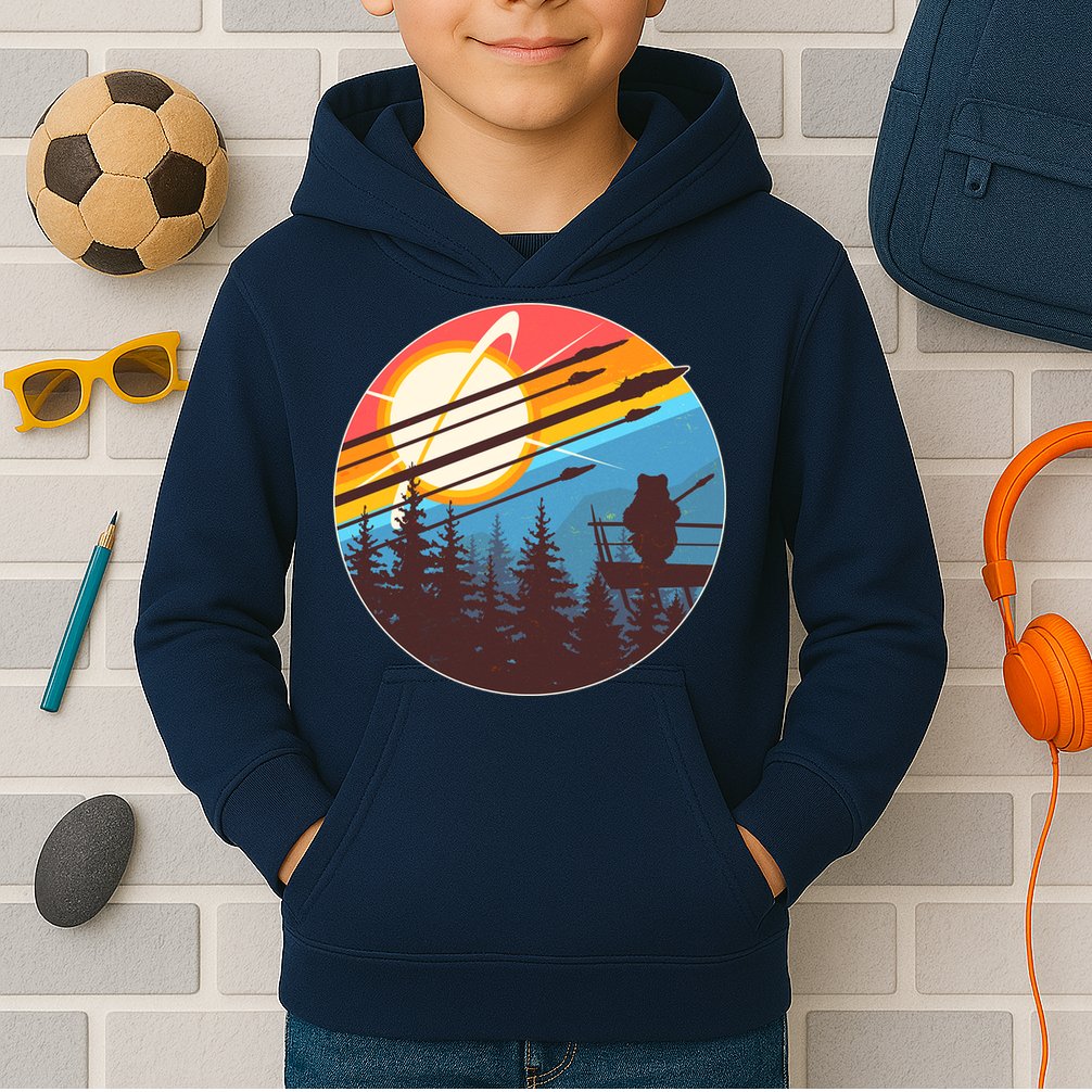 Vintage Alien World Space Battle Kids Hoodie