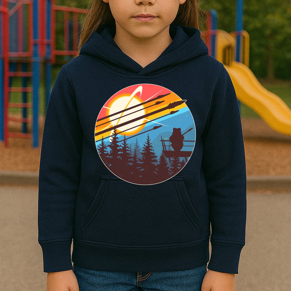 Vintage Alien World Space Battle Kids Hoodie