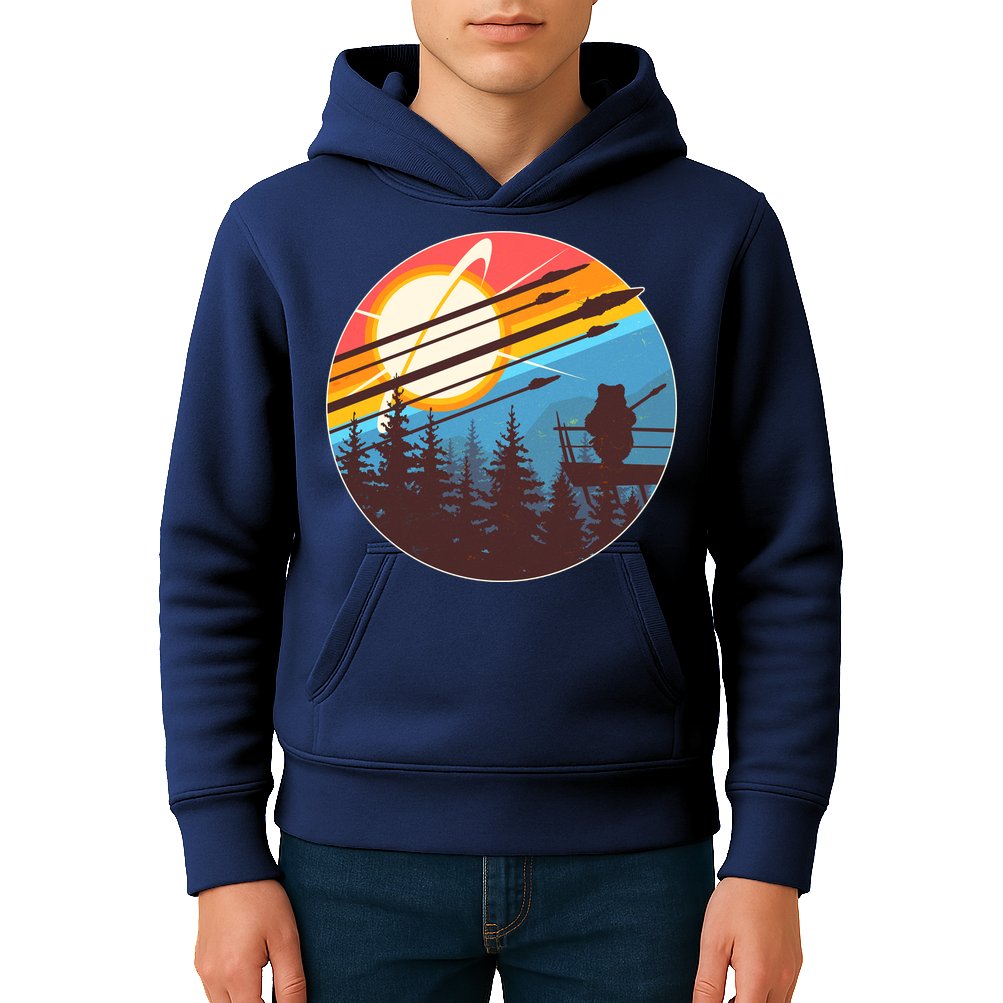 Vintage Alien World Space Battle Kids Hoodie