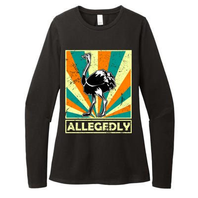 Vintage Allegedly Ostrich Womens CVC Long Sleeve Shirt