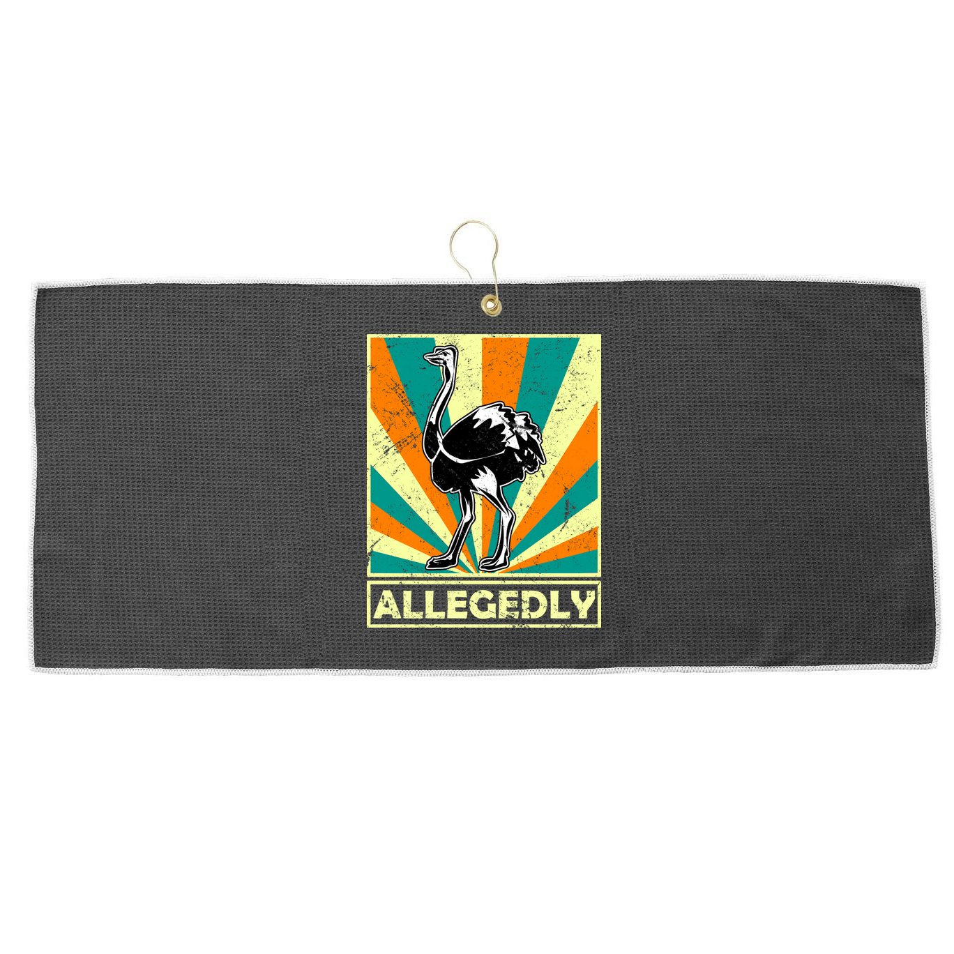 Vintage Allegedly Ostrich Large Microfiber Waffle Golf Towel