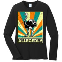 Vintage Allegedly Ostrich Ladies Long Sleeve Shirt