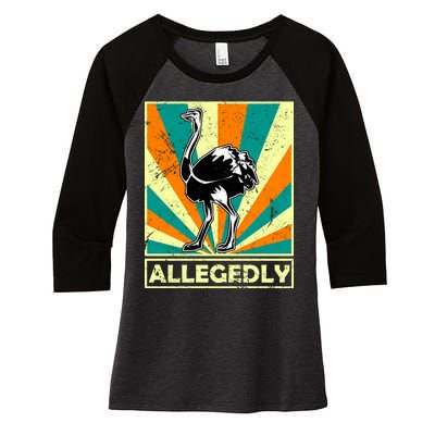 Vintage Allegedly Ostrich Women's Tri-Blend 3/4-Sleeve Raglan Shirt