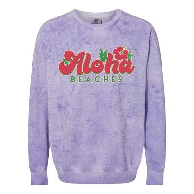 Vintage Aloha Beaches Logo Colorblast Crewneck Sweatshirt