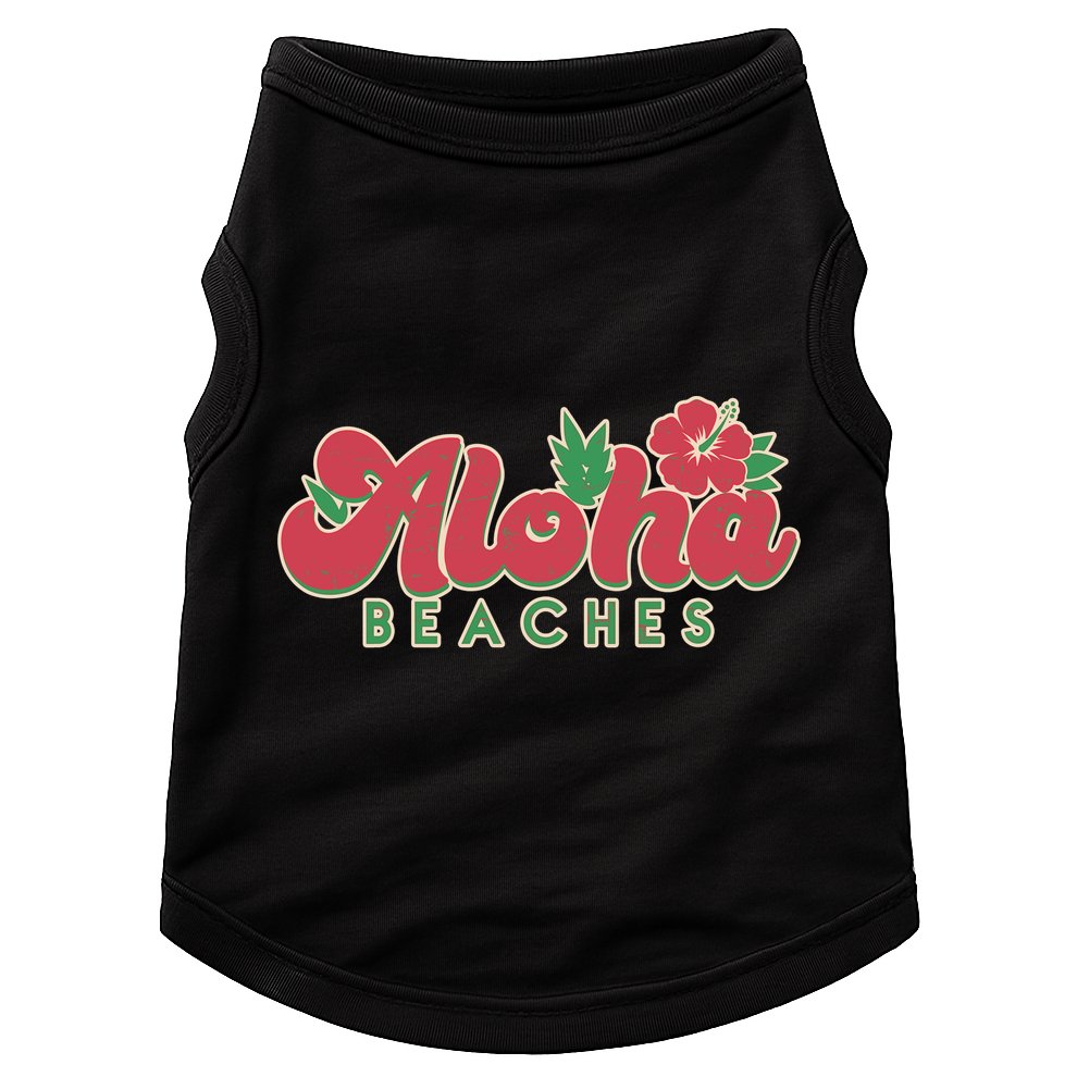 Vintage Aloha Beaches Logo Doggie Tank