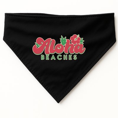 Vintage Aloha Beaches Logo USA-Made Doggie Bandana