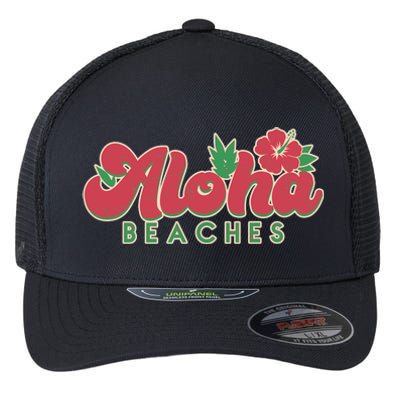 Vintage Aloha Beaches Logo Flexfit Unipanel Trucker Cap