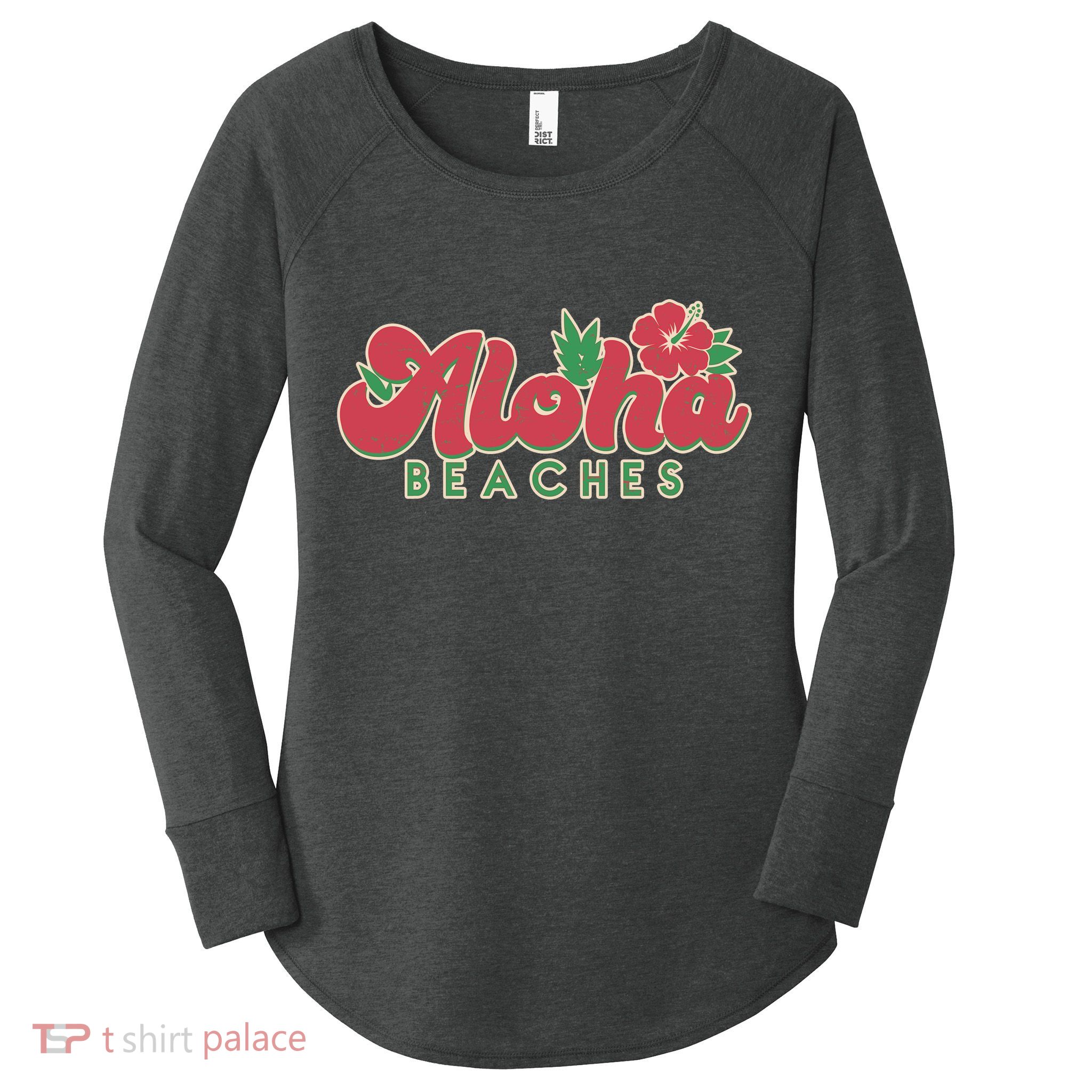Vintage Aloha Beaches Logo Women's Perfect Tri Tunic Long Sleeve Shirt