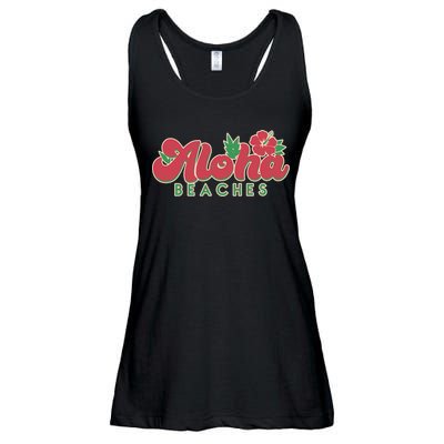 Vintage Aloha Beaches Logo Ladies Essential Flowy Tank