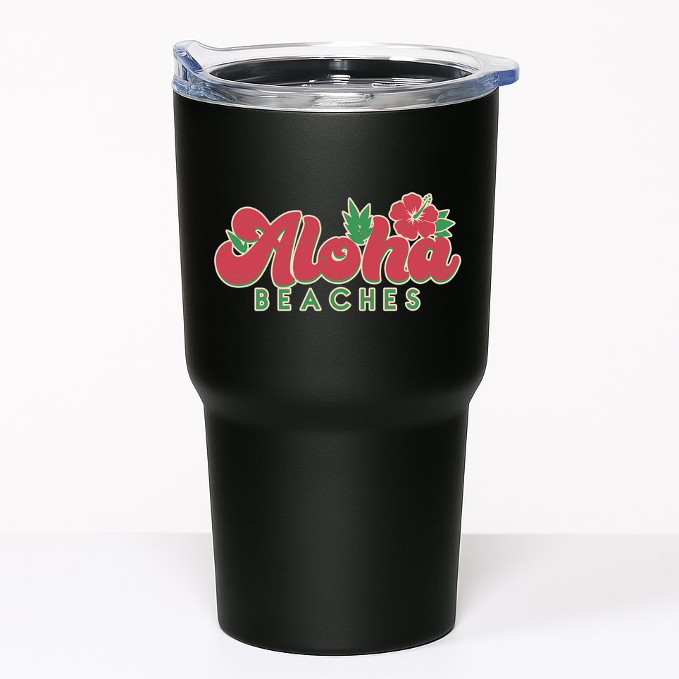 Vintage Aloha Beaches Logo Tumbler