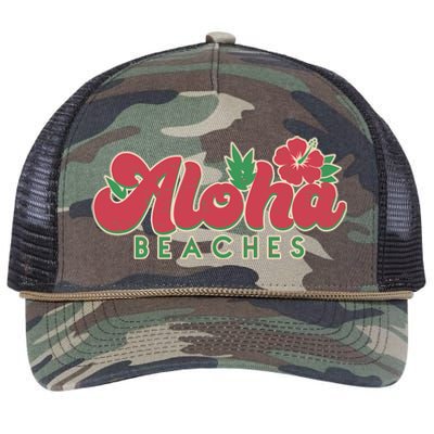 Vintage Aloha Beaches Logo Retro Rope Trucker Hat Cap