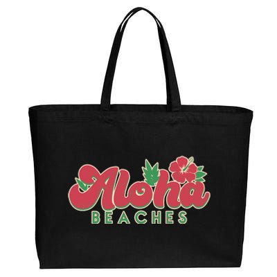 Vintage Aloha Beaches Logo Cotton Canvas Jumbo Tote