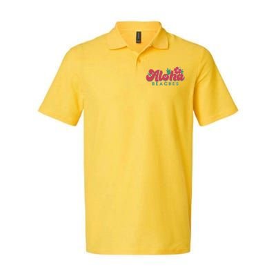 Vintage Aloha Beaches Logo Softstyle Adult Sport Polo