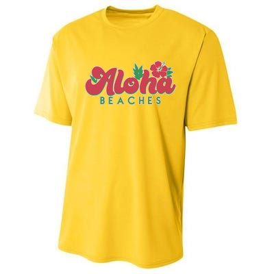 Vintage Aloha Beaches Logo Performance Sprint T-Shirt