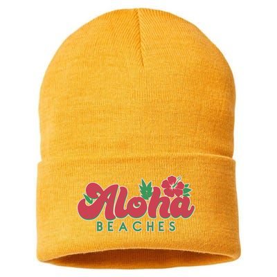 Vintage Aloha Beaches Logo Sustainable Knit Beanie