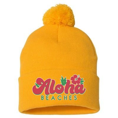 Vintage Aloha Beaches Logo Pom Pom 12in Knit Beanie