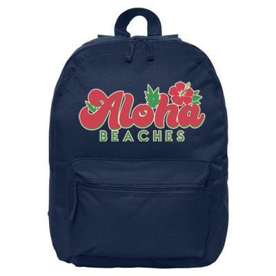 Vintage Aloha Beaches Logo 16 in Basic Backpack